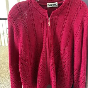 San Remo Red Zip Cardigan